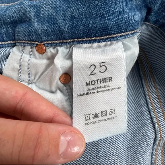 MOTHER Rambler Zip Flood High Rise Straight Jeans Out of the Blue Size 25 - Picture 4 of 10